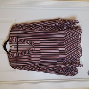 CAbi Striped V-Neck Blouse. Size L